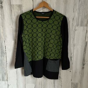 CC99 green black green sweater G&C small sm s